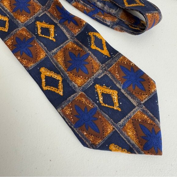 Vintage Hugo Boss 100% Silk Tie Geometric Pattern Made in Italy - Picture 2 of 11